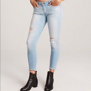 Ripped light wash A&F jeans